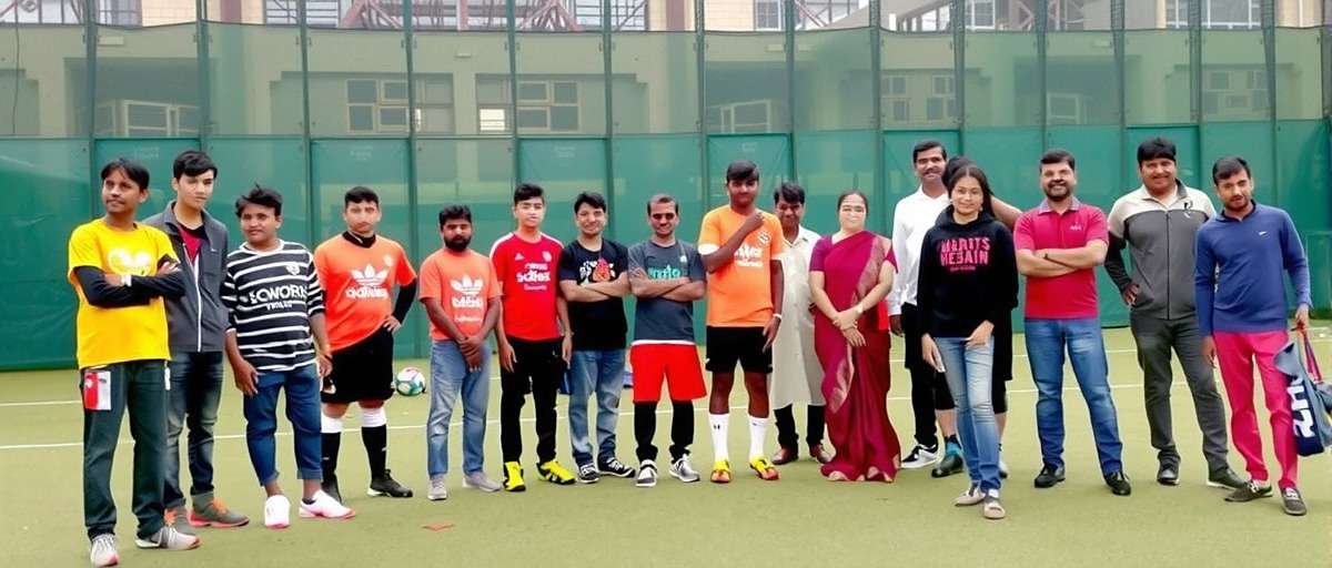 Dharbandora Dynamos Community Meetup Dharbandora Dynamos players at a community meetup in Mumbai showing players of different ages and backgrounds