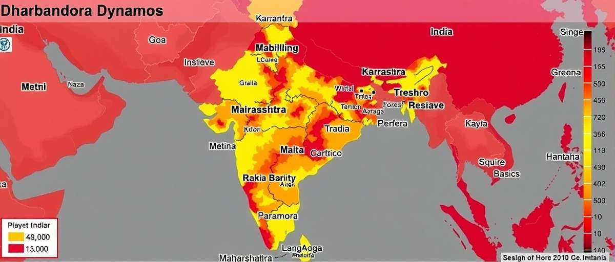Dharbandora Dynamos Player Distribution in India Heat map showing Dharbandora Dynamos player distribution across India with highest concentration in Goa, Maharashtra, and Karnataka